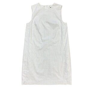 Theory White and Gray Striped Dress